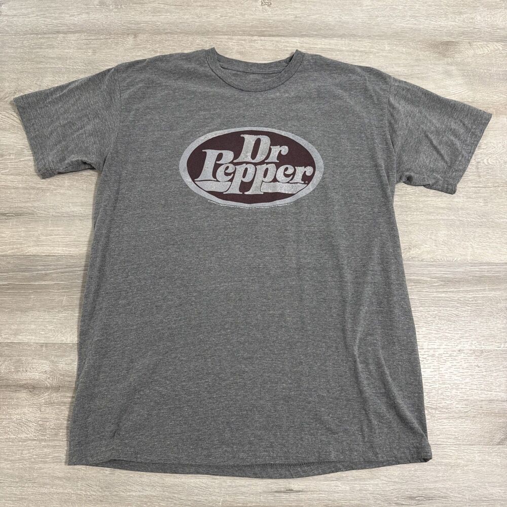 Dr Pepper Shirt 23 Flavors Soda Logo Men’s Gray XL Cotton Polyester Blend Tee
